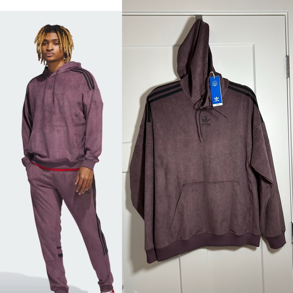 Medium plush adidas hoodie, oversized fit